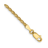 14K Yellow Gold 2.25 mm Polished Chain Bracelet, Solid
