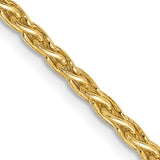 14K Yellow Gold 2.25 mm Polished Chain Necklace, Solid detail view