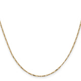 14K Yellow Gold 1.25 mm Figaro Chain Necklace, Polished