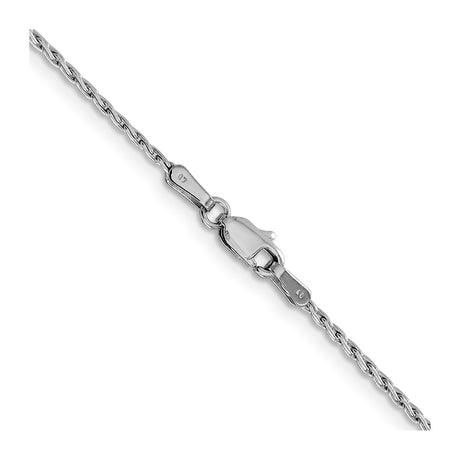 14K White Gold 1.25 mm Polished Chain Necklace, Solid alternate angle