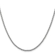 14K White Gold 2.25 mm Polished Chain Necklace, Solid