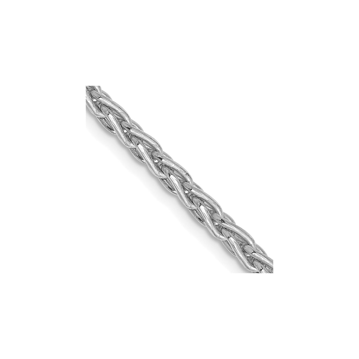 14K White Gold 3 mm Polished Chain Necklace, Solid detail view