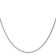 14K White Gold 1 mm Polished Chain Necklace, Solid