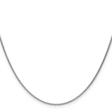 14K White Gold 1 mm Polished Chain Necklace, Solid