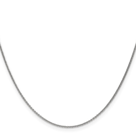 14K White Gold 1 mm Polished Chain Necklace, Solid