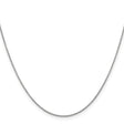 14K White Gold 0.9 mm Polished Chain Necklace, Solid