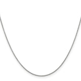 14K White Gold 0.9 mm Polished Chain Necklace, Solid