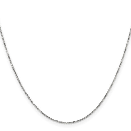 14K White Gold 0.9 mm Polished Chain Necklace, Solid