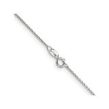 14K White Gold 0.9 mm Polished Chain Necklace, Solid alternate angle