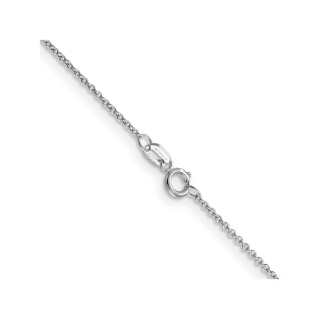 14K White Gold 0.9 mm Polished Chain Necklace, Solid alternate angle