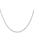 14K White Gold 0.9 mm Polished Chain Necklace, Solid