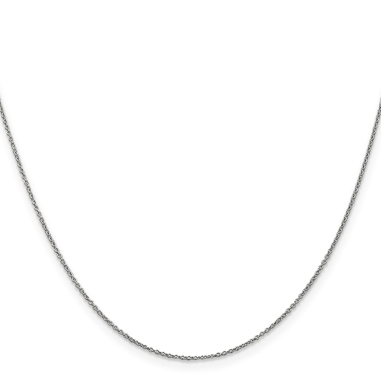 14K White Gold 0.9 mm Polished Chain Necklace, Solid