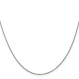 14K White Gold 0.9 mm Polished Chain Necklace, Solid