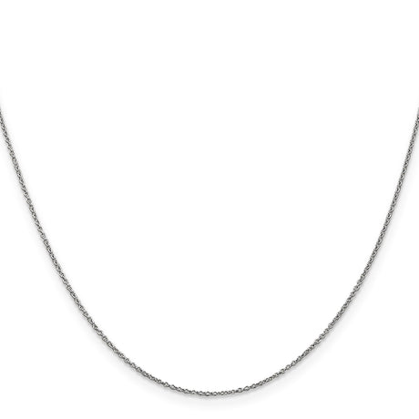 14K White Gold 0.9 mm Polished Chain Necklace, Solid