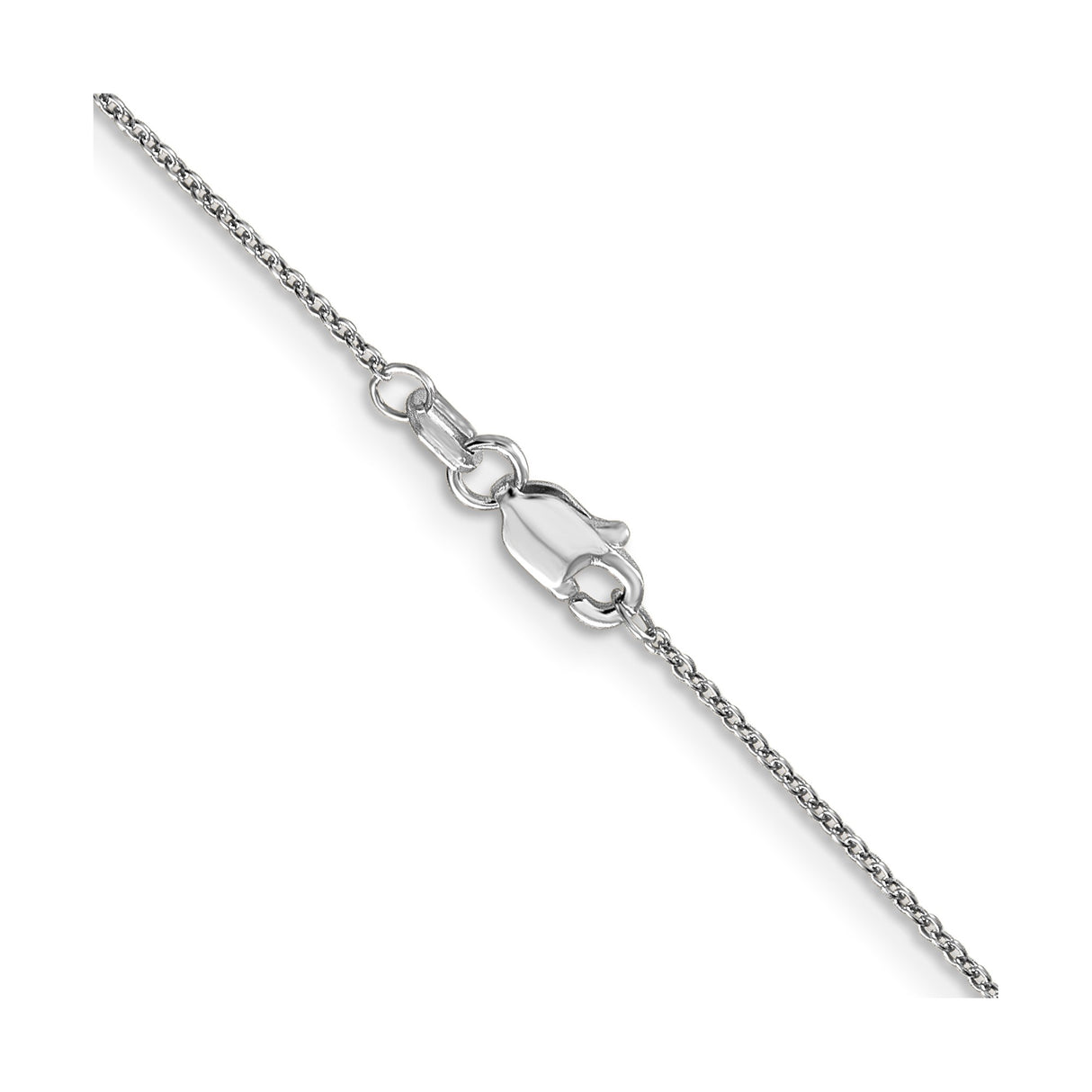 14K White Gold 0.9 mm Polished Chain Necklace, Solid alternate angle