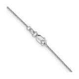 14K White Gold 0.9 mm Polished Chain Necklace, Solid alternate angle
