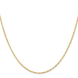 14K Yellow Gold 1.1 mm Singapore Chain Necklace, Polished