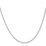 14K White Gold 0.85 mm Polished Chain Necklace, Solid