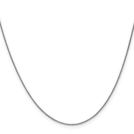 14K White Gold 0.85 mm Polished Chain Necklace, Solid