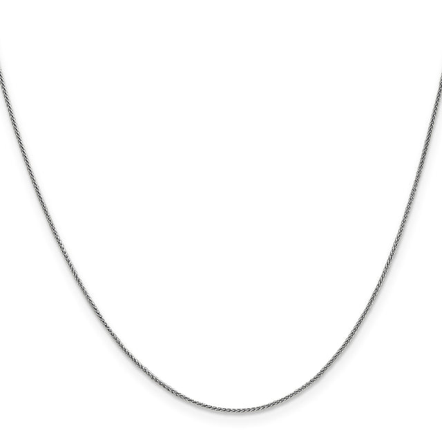 14K White Gold 0.85 mm Polished Chain Necklace, Solid