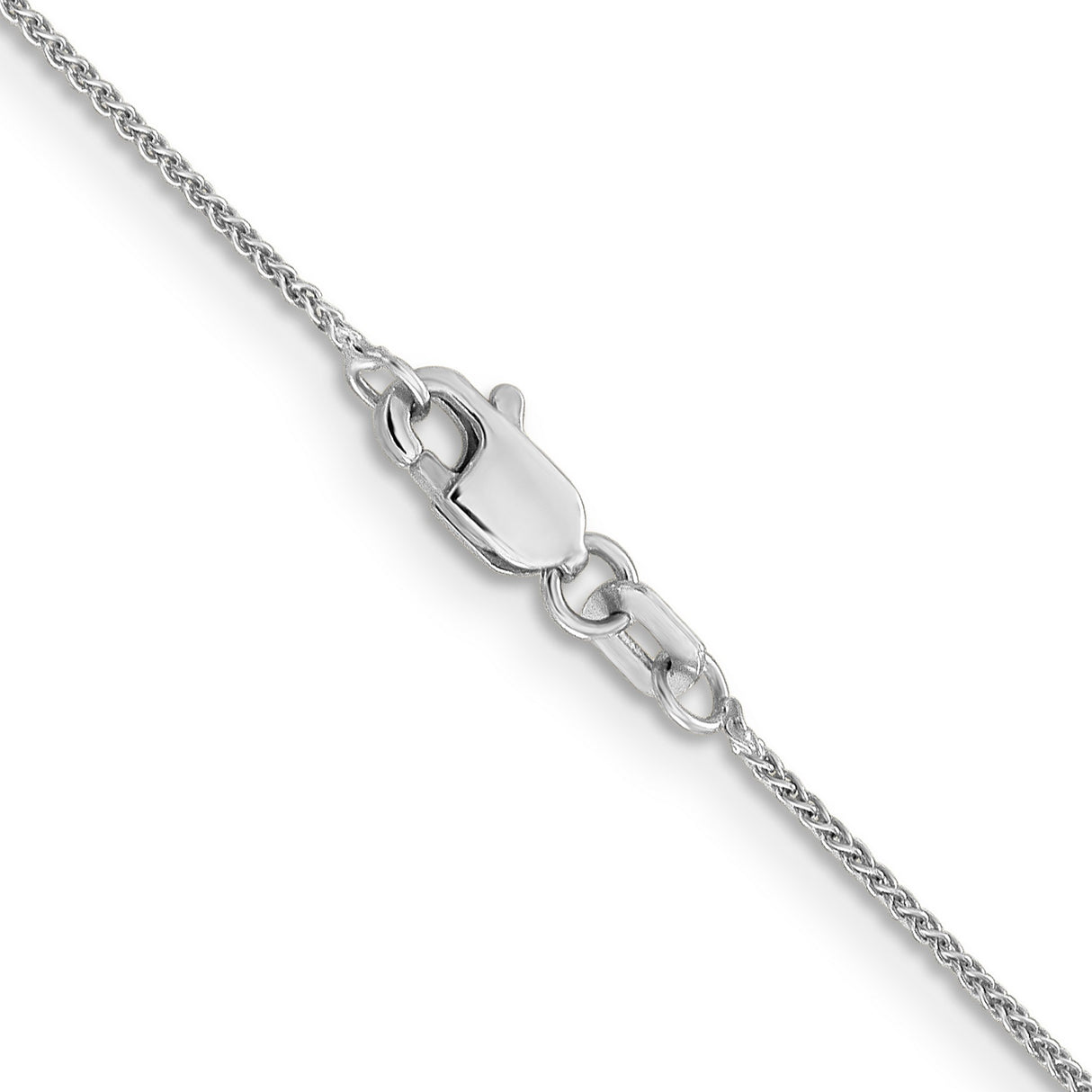 14K White Gold 0.85 mm Polished Chain Necklace, Solid alternate angle