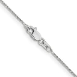14K White Gold 0.85 mm Polished Chain Necklace, Solid alternate angle