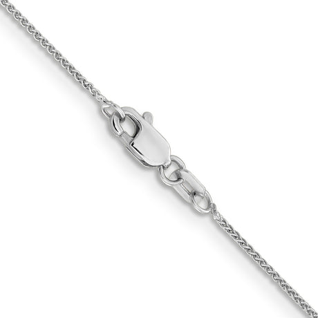 14K White Gold 0.85 mm Polished Chain Necklace, Solid alternate angle