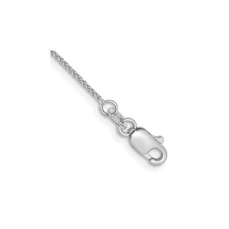 14K White Gold 0.85 mm Polished Chain Anklet, Solid