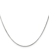 14K White Gold 0.9 mm Curb Chain Anklet, Polished