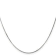 14K White Gold 0.9 mm Curb Chain Necklace, Polished