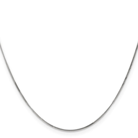 14K White Gold 0.9 mm Curb Chain Necklace, Polished