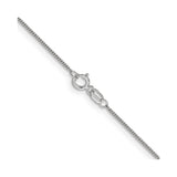 14K White Gold 0.9 mm Curb Chain Anklet, Polished alternate angle