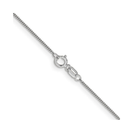 14K White Gold 0.9 mm Curb Chain Necklace, Polished alternate angle
