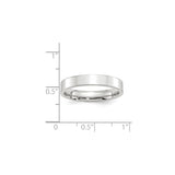 White Gold Flat wedding band ring shown for scale