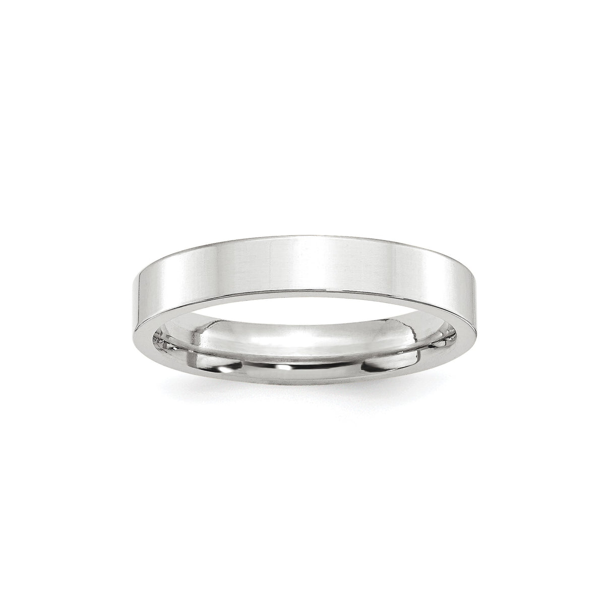 White Gold Flat wedding band ring