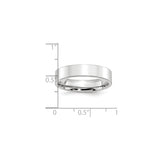 White Gold Flat wedding band ring shown for scale