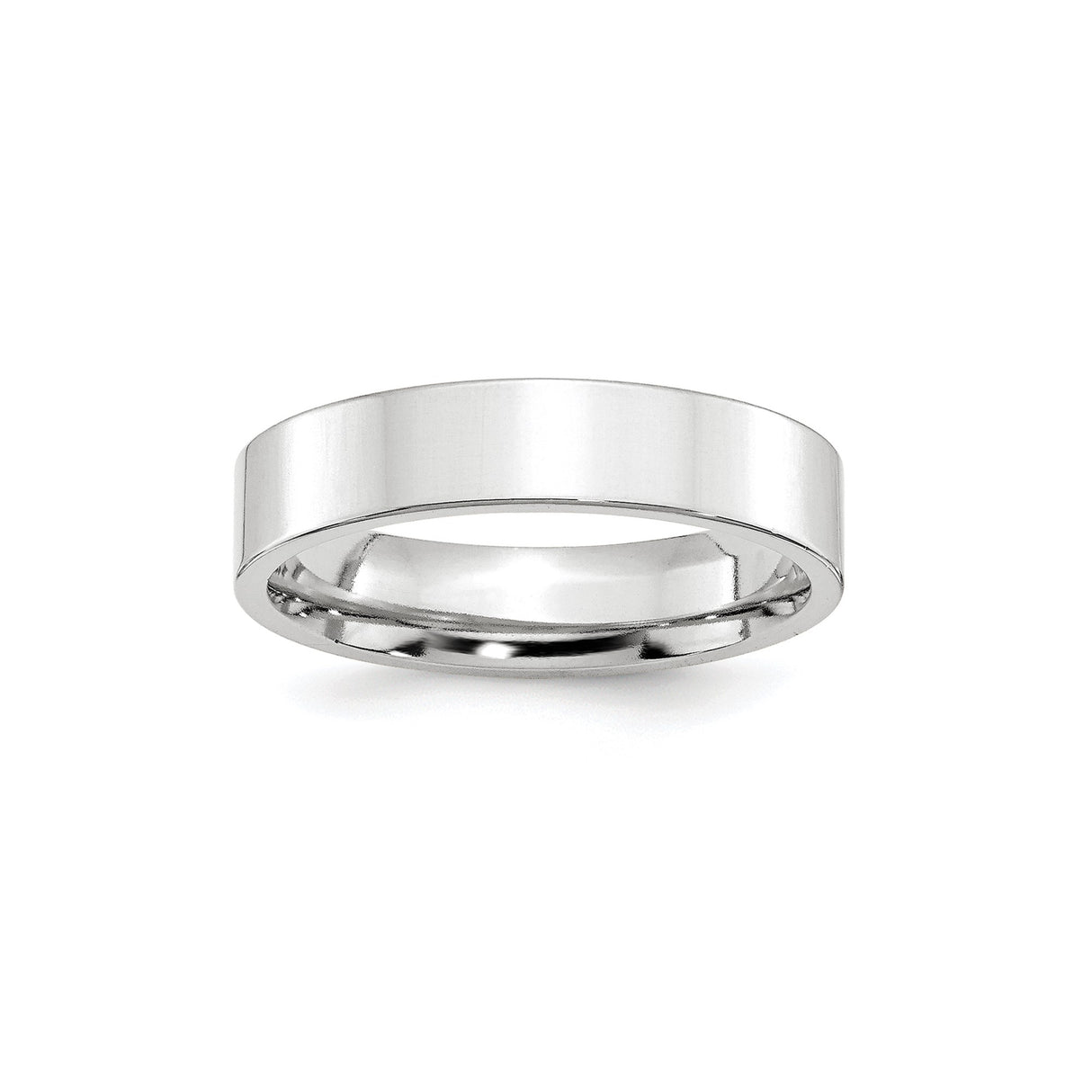 White Gold Flat wedding band ring