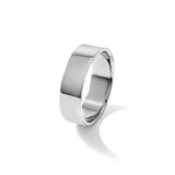 White Gold Flat wedding band ring detail view