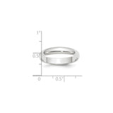 White Gold Domed wedding band ring shown for scale