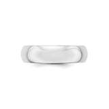 White Gold Domed wedding band ring detail view