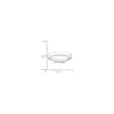 White Gold Comfort Fit, Lightweight wedding band ring shown for scale