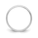 White Gold Domed, Comfort Fit wedding band ring alternate angle