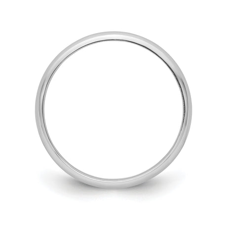 White Gold Domed, Comfort Fit wedding band ring alternate angle