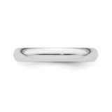 White Gold Domed, Comfort Fit wedding band ring detail view