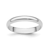White Gold Domed, Comfort Fit wedding band ring