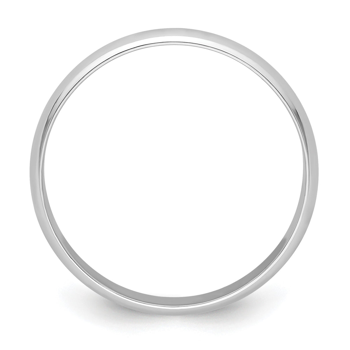 White Gold Domed, Comfort Fit wedding band ring alternate angle
