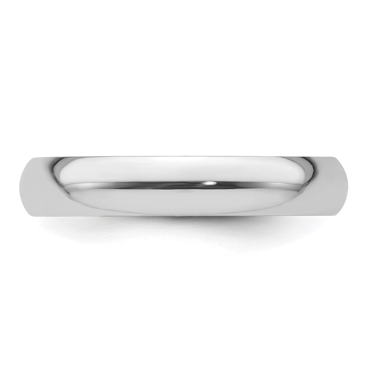 White Gold Domed, Comfort Fit wedding band ring detail view