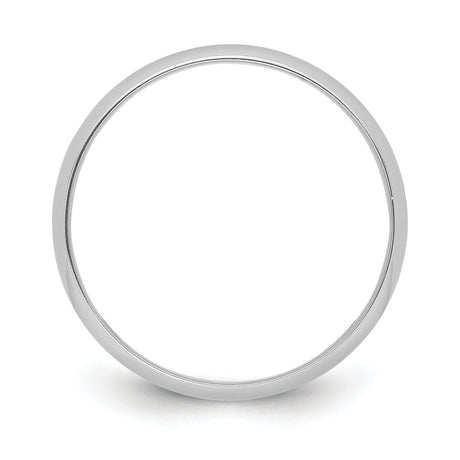 White Gold Domed, Comfort Fit wedding band ring alternate angle