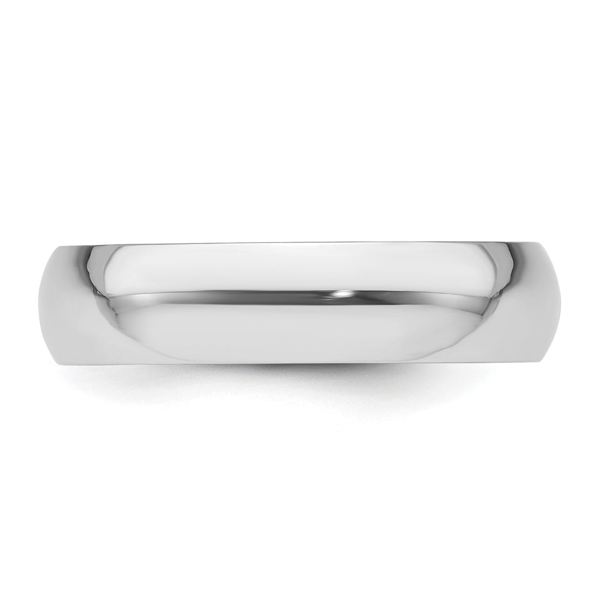 White Gold Domed, Comfort Fit wedding band ring detail view