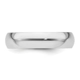 White Gold Domed, Comfort Fit wedding band ring detail view